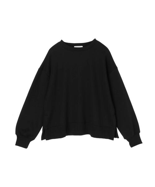 Green　Parks（グリーンパークス）の「裏起毛サイドスリットプルオーバー＊（スウェット・レディース・ブラック/サックスブルー/アイボリー・FREE）」の5枚目の写真