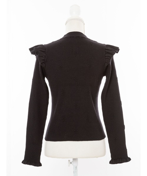 DearMyLove(ディアマイラブ)の「十字架リブチョーカーニットトップス(ニット/セーター・レディース・ブラック/ベビーピンク/ホワイト/パープル・LARGE/MEDIUM/XX-LARGE/X-LARGE)」の12枚目の写真