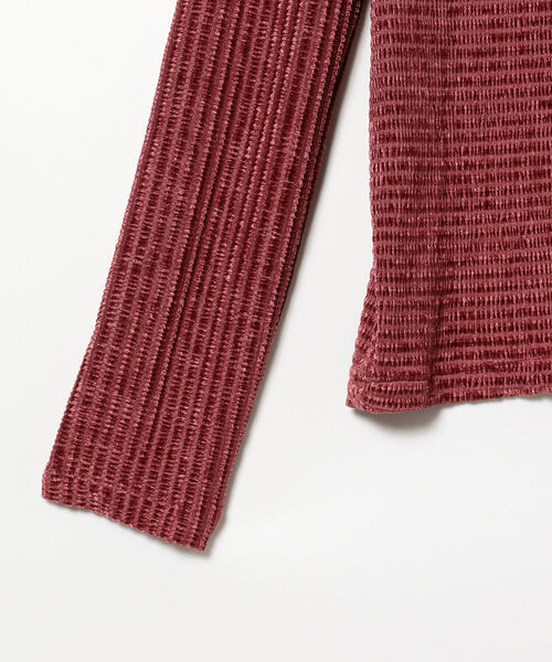 Ray BEAMS（レイビームス）の「Ray BEAMS / ベロア ボーダー シャツ（シャツ/ブラウス・レディース・ブラック/レッド系その他・ONE SIZE）」の11枚目の写真