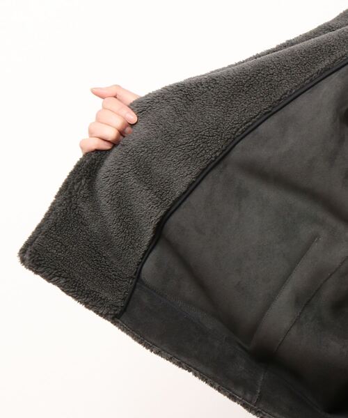 LE GLAZIK（ルグラジック）の「LE GLAZIK(ルグラジック)　フェイクムートンジャケット（ムートンコート・レディース・チャコールグレー・FREE）」の3枚目の写真