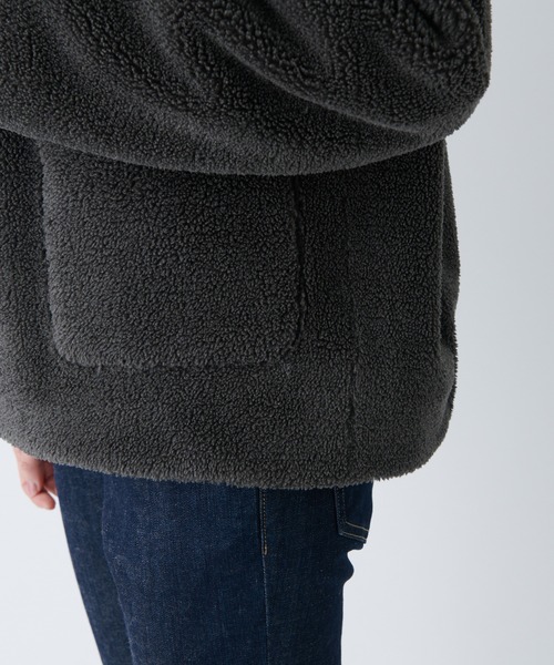 LE GLAZIK（ルグラジック）の「LE GLAZIK(ルグラジック)　フェイクムートンジャケット（ムートンコート・レディース・チャコールグレー・FREE）」の15枚目の写真