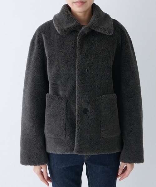 LE GLAZIK（ルグラジック）の「LE GLAZIK(ルグラジック)　フェイクムートンジャケット（ムートンコート・レディース・チャコールグレー・FREE）」の9枚目の写真