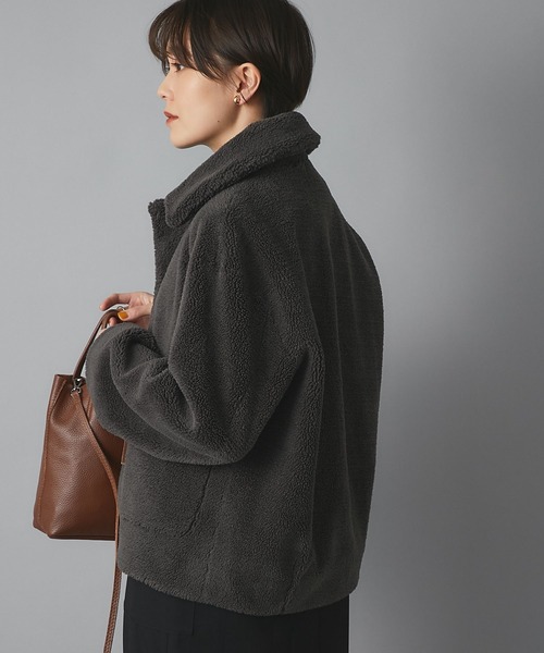 LE GLAZIK（ルグラジック）の「LE GLAZIK(ルグラジック)　フェイクムートンジャケット（ムートンコート・レディース・チャコールグレー・FREE）」の7枚目の写真