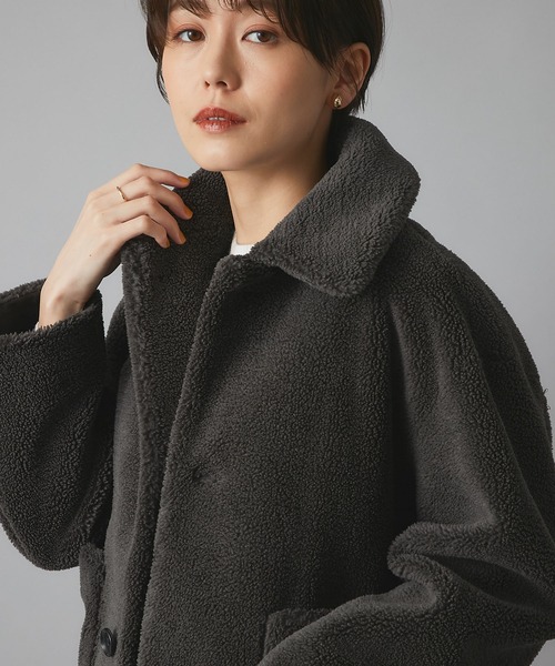 LE GLAZIK（ルグラジック）の「LE GLAZIK(ルグラジック)　フェイクムートンジャケット（ムートンコート・レディース・チャコールグレー・FREE）」の6枚目の写真