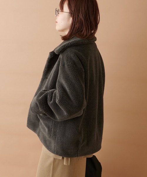 LE GLAZIK（ルグラジック）の「LE GLAZIK(ルグラジック)　フェイクムートンジャケット（ムートンコート・レディース・チャコールグレー・FREE）」の19枚目の写真