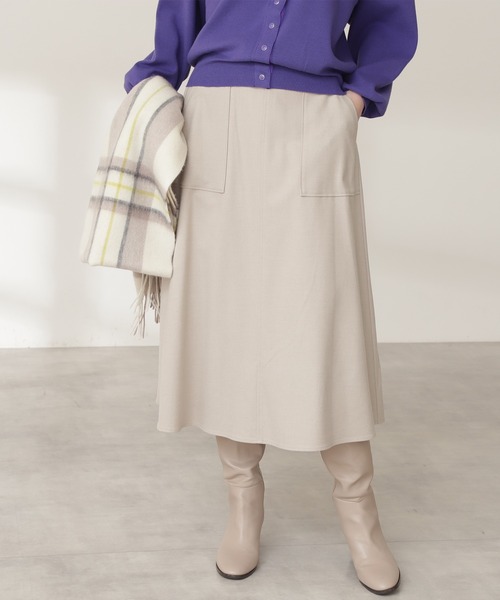 N.(N. Natural Beauty Basic)(エヌエヌナチュラルビューティーベーシック)の「【S Size Line】◆ウォームタッチトラペーズスカート(スカート・レディース・モカ/ナチュラル/モーブ系・SMALL/MEDIUM)」の5枚目の写真