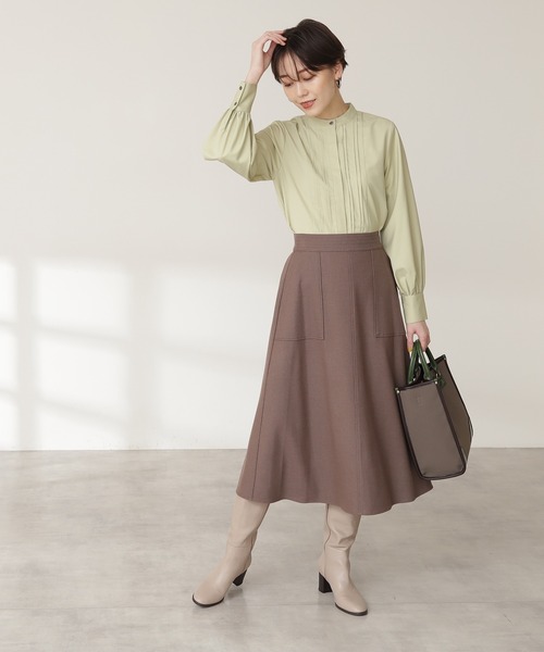 N.(N. Natural Beauty Basic)(エヌエヌナチュラルビューティーベーシック)の「【S Size Line】◆ウォームタッチトラペーズスカート(スカート・レディース・モカ/ナチュラル/モーブ系・SMALL/MEDIUM)」の11枚目の写真