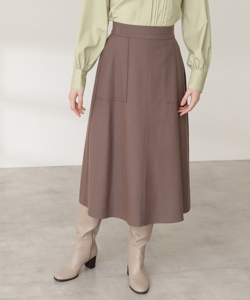 N.(N. Natural Beauty Basic)(エヌエヌナチュラルビューティーベーシック)の「【S Size Line】◆ウォームタッチトラペーズスカート(スカート・レディース・モカ/ナチュラル/モーブ系・SMALL/MEDIUM)」の8枚目の写真