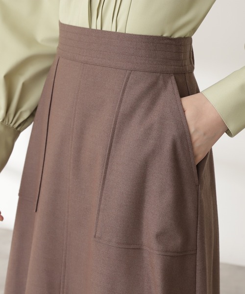 N.(N. Natural Beauty Basic)(エヌエヌナチュラルビューティーベーシック)の「【S Size Line】◆ウォームタッチトラペーズスカート(スカート・レディース・モカ/ナチュラル/モーブ系・SMALL/MEDIUM)」の6枚目の写真