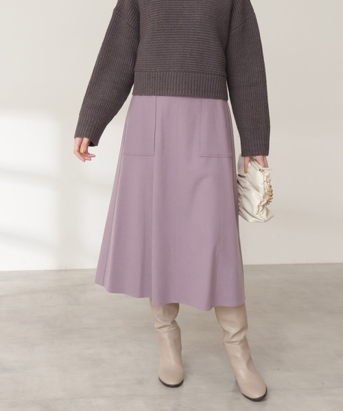 N.(N. Natural Beauty Basic)(エヌエヌナチュラルビューティーベーシック)の「【S Size Line】◆ウォームタッチトラペーズスカート(スカート・レディース・モカ/ナチュラル/モーブ系・SMALL/MEDIUM)」の7枚目の写真