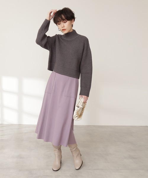 N.(N. Natural Beauty Basic)(エヌエヌナチュラルビューティーベーシック)の「【S Size Line】◆ウォームタッチトラペーズスカート(スカート・レディース・モカ/ナチュラル/モーブ系・SMALL/MEDIUM)」の9枚目の写真