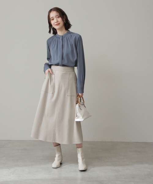 N.(N. Natural Beauty Basic)(エヌエヌナチュラルビューティーベーシック)の「【S Size Line】◆ウォームタッチトラペーズスカート(スカート・レディース・モカ/ナチュラル/モーブ系・SMALL/MEDIUM)」の19枚目の写真