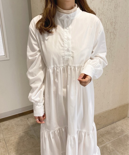 apres jour（アプレジュール）の「ティアードシャツワンピース【ZOZOTOWN限定アイテム】（ワンピース・レディース・グリーン系その他/ベージュ/オフホワイト/ブラック・X-LARGE/MEDIUM/SMALL）」の7枚目の写真