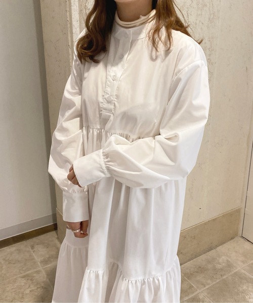 apres jour（アプレジュール）の「ティアードシャツワンピース【ZOZOTOWN限定アイテム】（ワンピース・レディース・グリーン系その他/ベージュ/オフホワイト/ブラック・X-LARGE/MEDIUM/SMALL）」の8枚目の写真