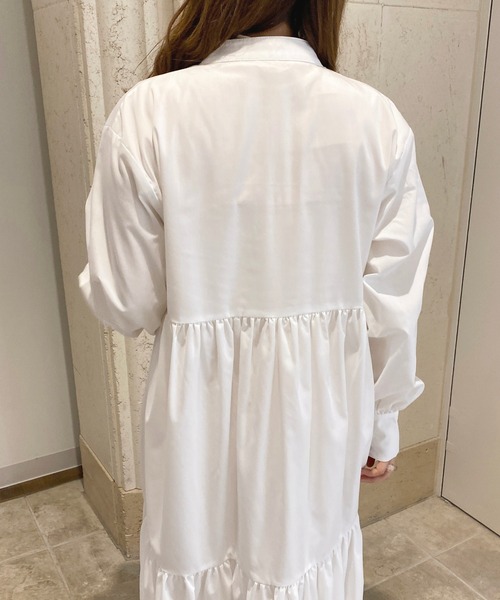 apres jour（アプレジュール）の「ティアードシャツワンピース【ZOZOTOWN限定アイテム】（ワンピース・レディース・グリーン系その他/ベージュ/オフホワイト/ブラック・X-LARGE/MEDIUM/SMALL）」の10枚目の写真