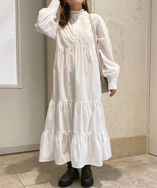 apres jour（アプレジュール）の「ティアードシャツワンピース【ZOZOTOWN限定アイテム】（ワンピース・レディース・グリーン系その他/ベージュ/オフホワイト/ブラック・X-LARGE/MEDIUM/SMALL）」の11枚目の写真