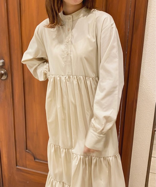 apres jour（アプレジュール）の「ティアードシャツワンピース【ZOZOTOWN限定アイテム】（ワンピース・レディース・グリーン系その他/ベージュ/オフホワイト/ブラック・X-LARGE/MEDIUM/SMALL）」の17枚目の写真