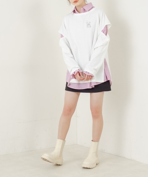 OLIVE des OLIVE(オリーブデオリーブ)の「ストライプシャツ(シャツ/ブラウス・レディース・ネイビー/オフホワイト/オレンジ/ブルー/ミント/ピンク系その他・FREE)」の13枚目の写真