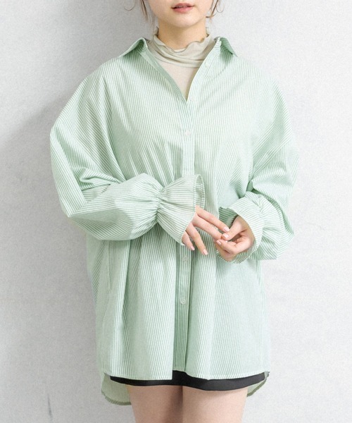 OLIVE des OLIVE(オリーブデオリーブ)の「ストライプシャツ(シャツ/ブラウス・レディース・ネイビー/オフホワイト/オレンジ/ブルー/ミント/ピンク系その他・FREE)」の17枚目の写真