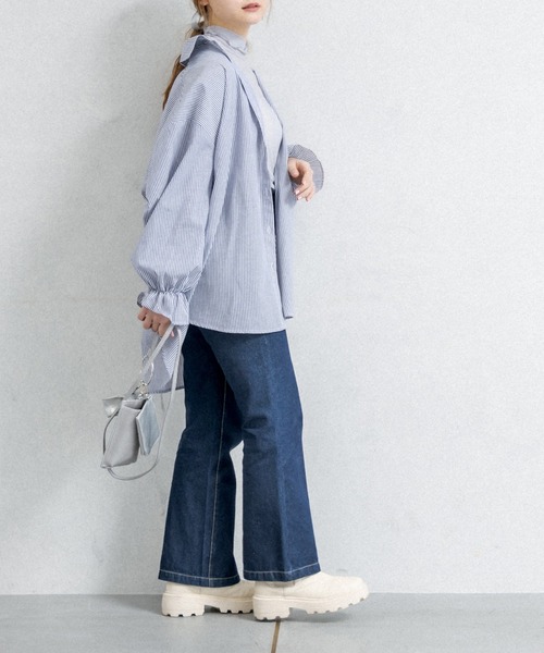 OLIVE des OLIVE(オリーブデオリーブ)の「ストライプシャツ(シャツ/ブラウス・レディース・ネイビー/オフホワイト/オレンジ/ブルー/ミント/ピンク系その他・FREE)」の21枚目の写真