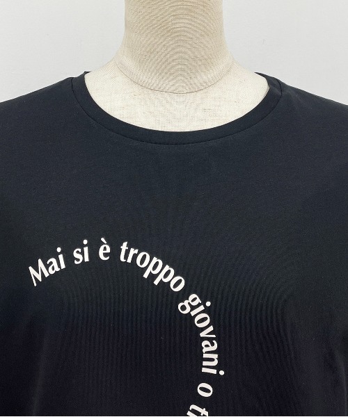 LUGIVA（ルギヴァ）の「ウェーブロゴTシャツ（Tシャツ/カットソー・レディース・ブラック/ベージュ/オフホワイト・M）」の11枚目の写真