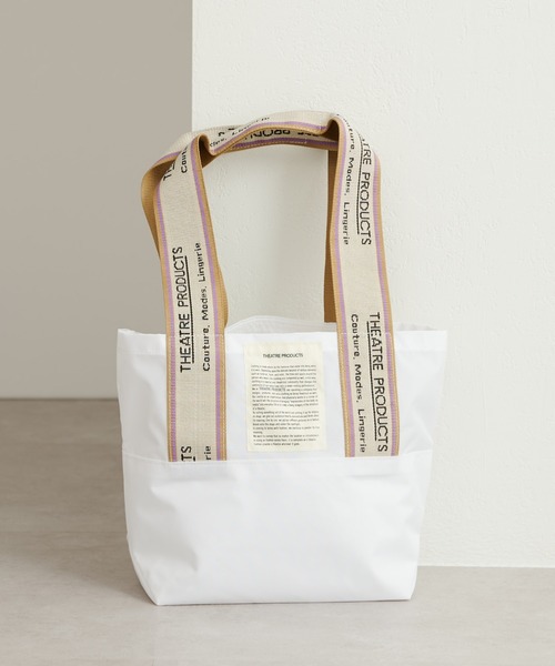 THEATRE PRODUCTS(シアタープロダクツ)の「【新色追加】THEATRE PRODUCTS / Dailyrusset別注 / ジャガードテープバッグ(M)(トートバッグ・レディース・ホワイト/ブラック×グレー/カーキ/ピンク/グレー/ブラック/グリーン/ピンク系2/ベージュ/ブラウン/ホワイト×ネイビー/ネイビー/オレンジ系1/パープル・FREE)」の2枚目の写真