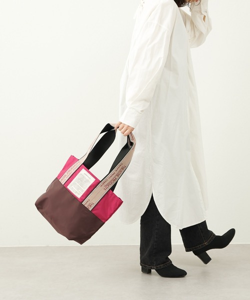THEATRE PRODUCTS(シアタープロダクツ)の「【新色追加】THEATRE PRODUCTS / Dailyrusset別注 / ジャガードテープバッグ(M)(トートバッグ・レディース・ホワイト/ブラック×グレー/カーキ/ピンク/グレー/ブラック/グリーン/ピンク系2/ベージュ/ブラウン/ホワイト×ネイビー/ネイビー/オレンジ系1/パープル・FREE)」の19枚目の写真