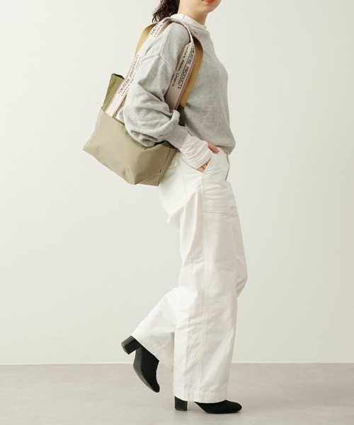 THEATRE PRODUCTS(シアタープロダクツ)の「【新色追加】THEATRE PRODUCTS / Dailyrusset別注 / ジャガードテープバッグ(M)(トートバッグ・レディース・ホワイト/ブラック×グレー/カーキ/ピンク/グレー/ブラック/グリーン/ピンク系2/ベージュ/ブラウン/ホワイト×ネイビー/ネイビー/オレンジ系1/パープル・FREE)」の20枚目の写真