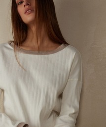 Intimissimi（インティミッシミ）の「長袖ボートネック コットンリブトップス（ルームウェア/パジャマ・レディース）」
