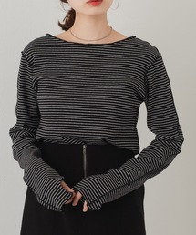 Kastane | テレコボーダークルーインナー(Tシャツ/カットソー)