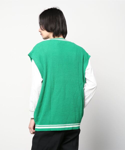 美品 コムデギャルソン ニットメンズベストＭ～Ｌミント色 ☆コムデギャルソン ニットメンズベストM～Lミント色
