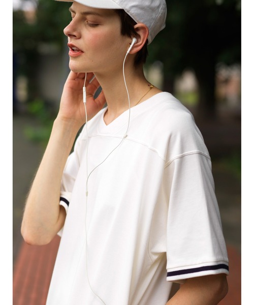 GYMPHLEX（ジムフレックス）の「Gymphlex | スーピマジャージー フットボールワンピース WOMEN（ワンピース・レディース・オフホワイト/ネイビー/ブルー・14）」の14枚目の写真