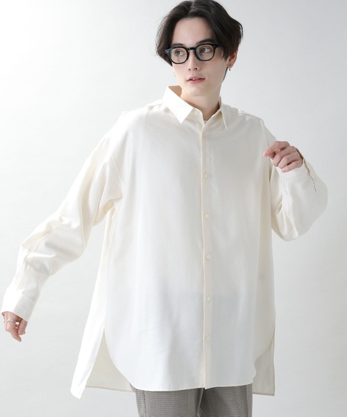RAGEBLUE(レイジブルー)の「サイドスリット/ロングシャツ/262460(シャツ/ブラウス・メンズ・ブラック/ホワイト/ダークグリーン/パープル・LARGE/MEDIUM)」の9枚目の写真