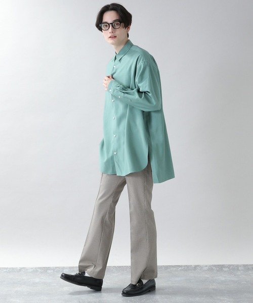 RAGEBLUE(レイジブルー)の「サイドスリット/ロングシャツ/262460(シャツ/ブラウス・メンズ・ブラック/ホワイト/ダークグリーン/パープル・LARGE/MEDIUM)」の14枚目の写真