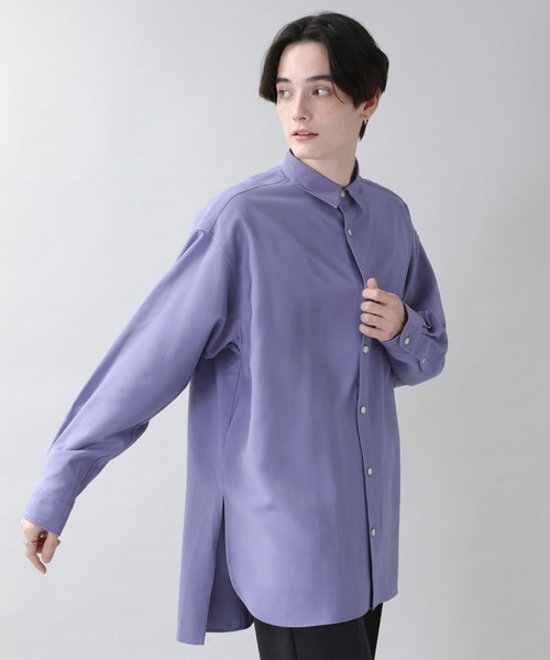 RAGEBLUE(レイジブルー)の「サイドスリット/ロングシャツ/262460(シャツ/ブラウス・メンズ・ブラック/ホワイト/ダークグリーン/パープル・LARGE/MEDIUM)」の18枚目の写真