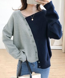 アシメトリーニットトップス