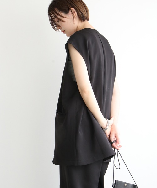 notch.（ノッチ）の「ノーカラーベスト（ベスト・レディース・ブラック・M）」の6枚目の写真