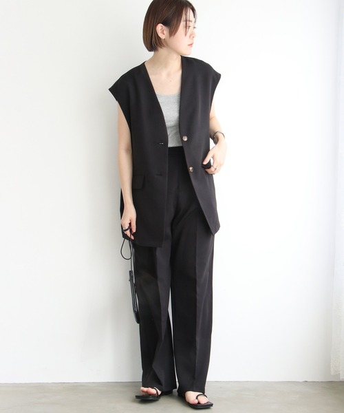 notch.（ノッチ）の「ノーカラーベスト（ベスト・レディース・ブラック・M）」の8枚目の写真