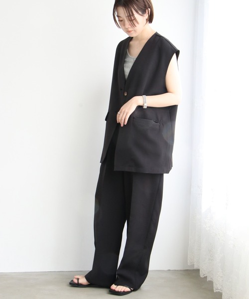 FORME ブラック ノーカラーベスト FRAMeWORK｜ノーカラーベスト | Rakuten Fashion(楽天