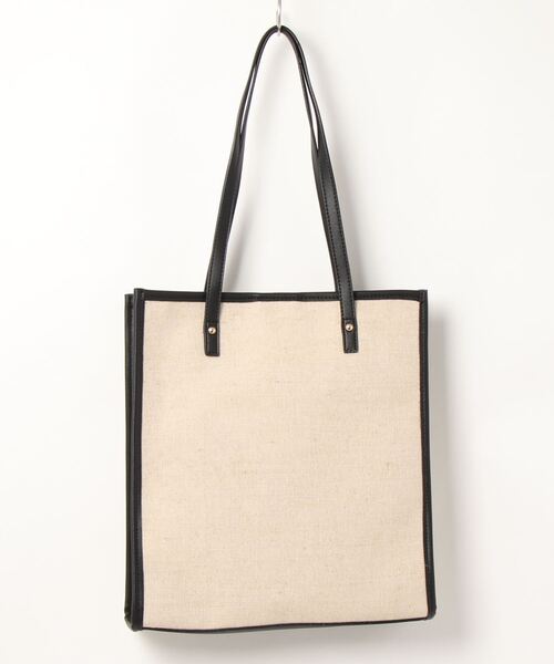 Samansa Mos2 blue（サマンサモスモスブルー）の「合皮パイピングトートバッグ（トートバッグ・レディース・ベージュ/ブラウン/ブルー・ﾌﾘ-）」の4枚目の写真