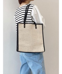 Samansa Mos2 blue | 合皮パイピングトートバッグ(トートバッグ)