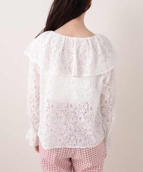 OLIVE des OLIVE（オリーブデオリーブ）の「レースフリルブラウス（シャツ/ブラウス・レディース・ブラック/オフホワイト・FREE）」の17枚目の写真