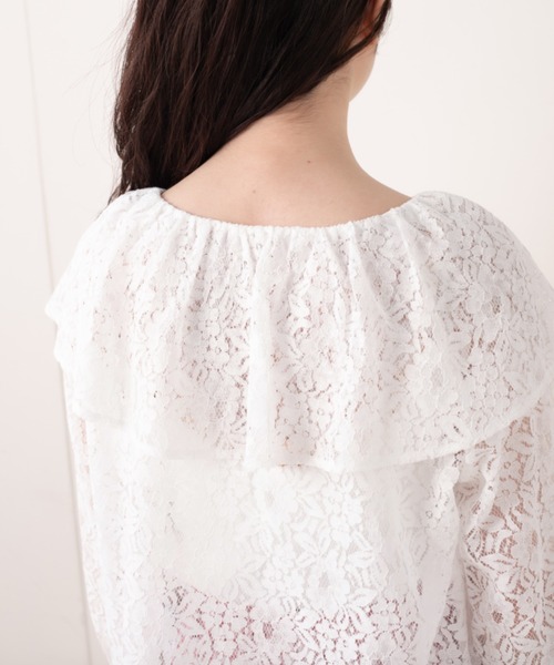 OLIVE des OLIVE（オリーブデオリーブ）の「レースフリルブラウス（シャツ/ブラウス・レディース・ブラック/オフホワイト・FREE）」の18枚目の写真