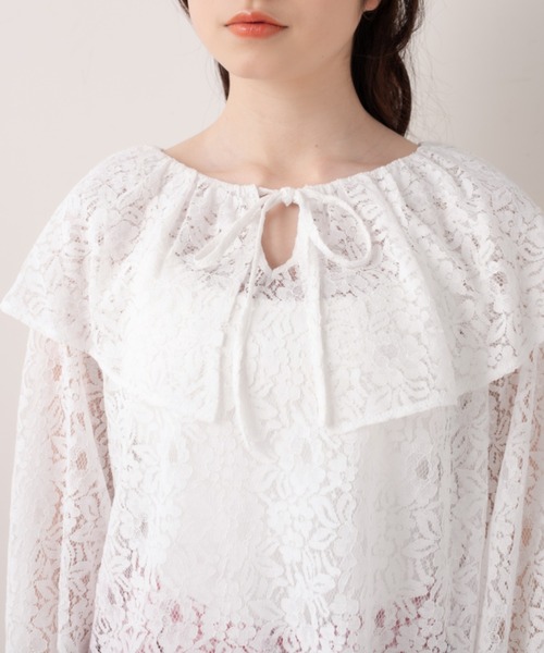 OLIVE des OLIVE（オリーブデオリーブ）の「レースフリルブラウス（シャツ/ブラウス・レディース・ブラック/オフホワイト・FREE）」の19枚目の写真