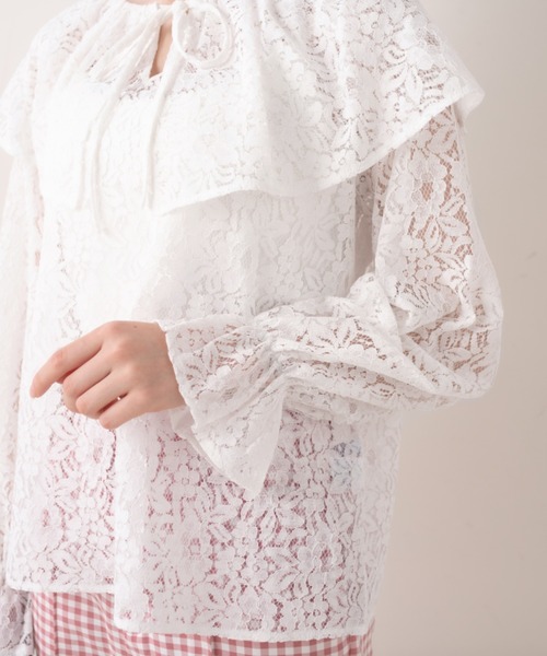 OLIVE des OLIVE（オリーブデオリーブ）の「レースフリルブラウス（シャツ/ブラウス・レディース・ブラック/オフホワイト・FREE）」の20枚目の写真