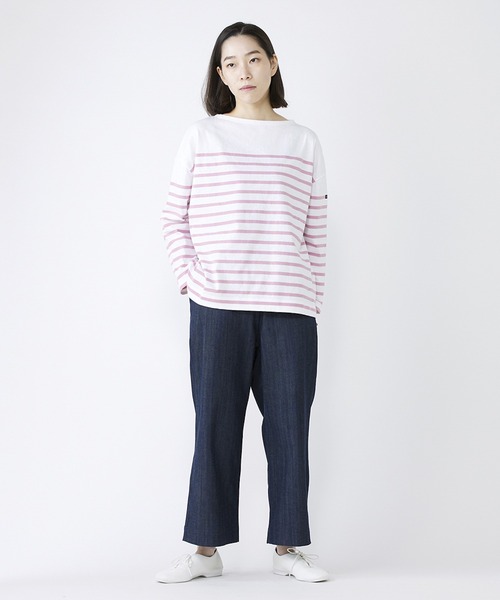NIMES(ニーム)の「Leminor ボーダー パネル(Tシャツ/カットソー・レディース・ネイビー/ピンク/ブルー/チャコールグレー・FREE)」の4枚目の写真