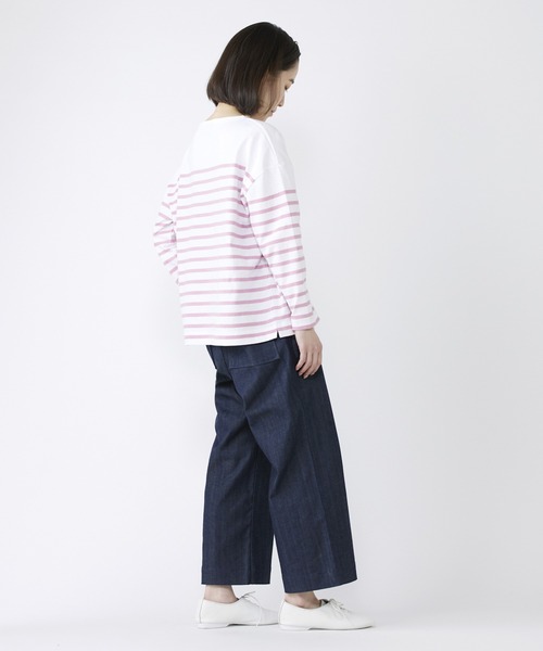 NIMES(ニーム)の「Leminor ボーダー パネル(Tシャツ/カットソー・レディース・ネイビー/ピンク/ブルー/チャコールグレー・FREE)」の11枚目の写真
