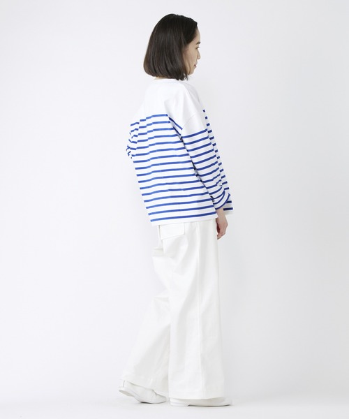 NIMES(ニーム)の「Leminor ボーダー パネル(Tシャツ/カットソー・レディース・ネイビー/ピンク/ブルー/チャコールグレー・FREE)」の17枚目の写真