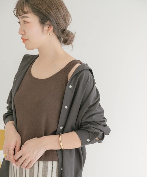 ITEMS URBANRESEARCH（アイテムズ アーバンリサーチ）の「ニットタンクトップ（タンクトップ・レディース・ブラック/ブラウン/ミント/グレー系その他・FREE）」の4枚目の写真