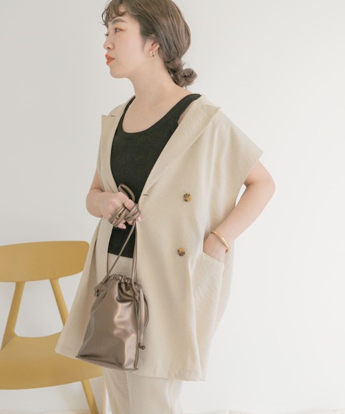 ITEMS URBANRESEARCH（アイテムズ アーバンリサーチ）の「ニットタンクトップ（タンクトップ・レディース・ブラック/ブラウン/ミント/グレー系その他・FREE）」の2枚目の写真